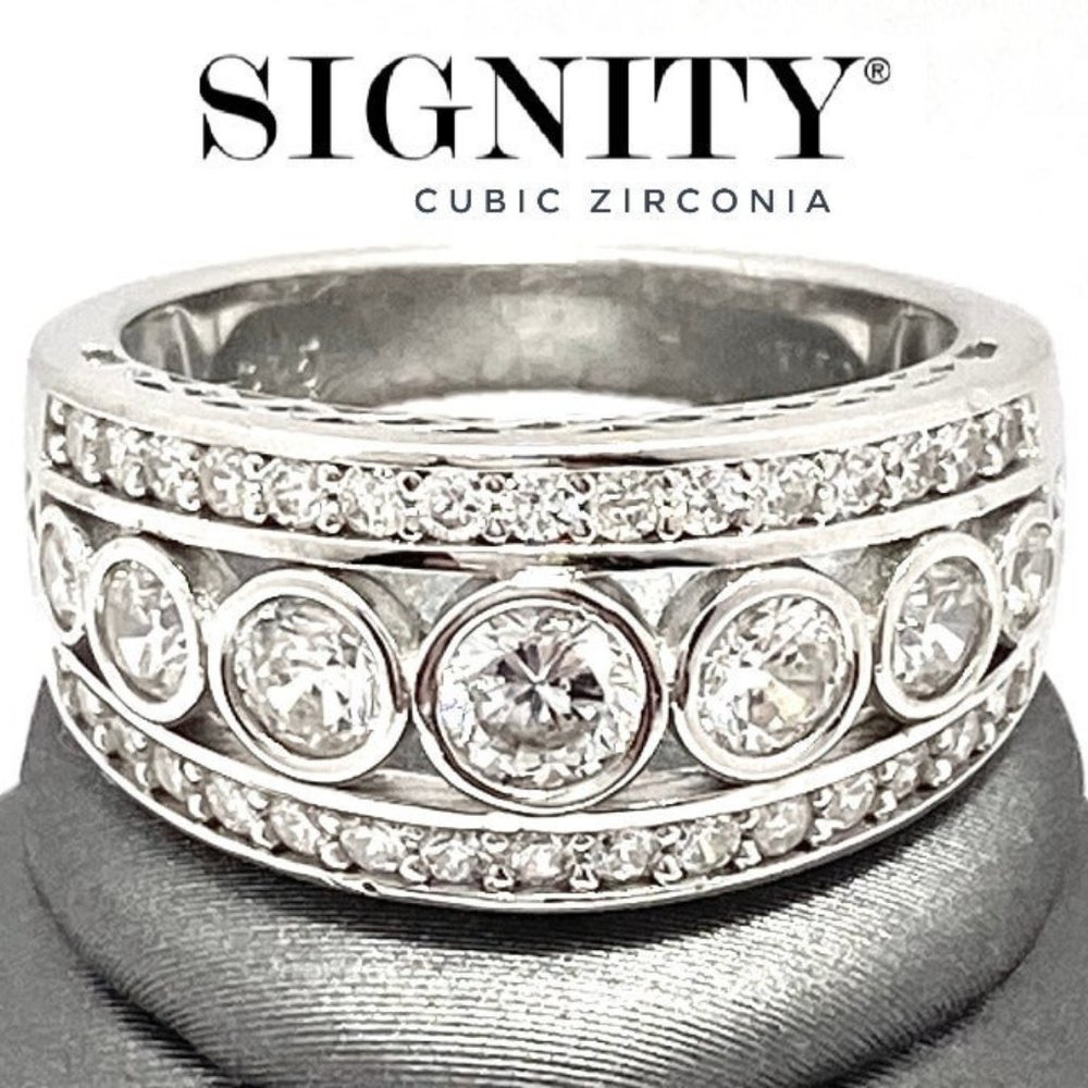 925 Sterling Silver, Signity Diamond CZ Ring